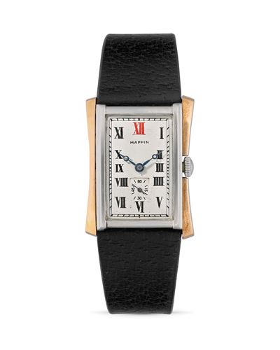 Orologio da polso Prince, anni '30, cassa in acciaio e oro rosa