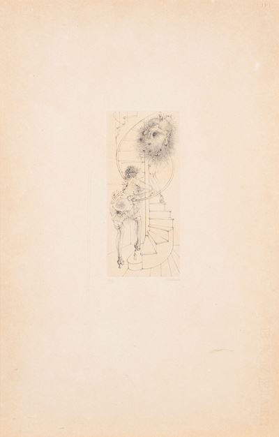 Senza titolo (donna e scala), acquaforte, es. X/IV