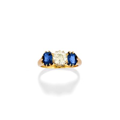 Anello con Diamante e Zaffiri