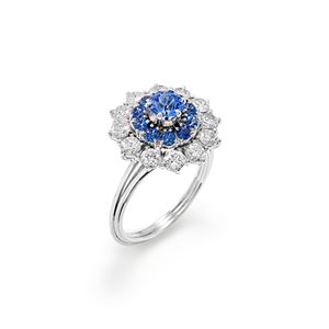 Anello con zaffiri e diamanti