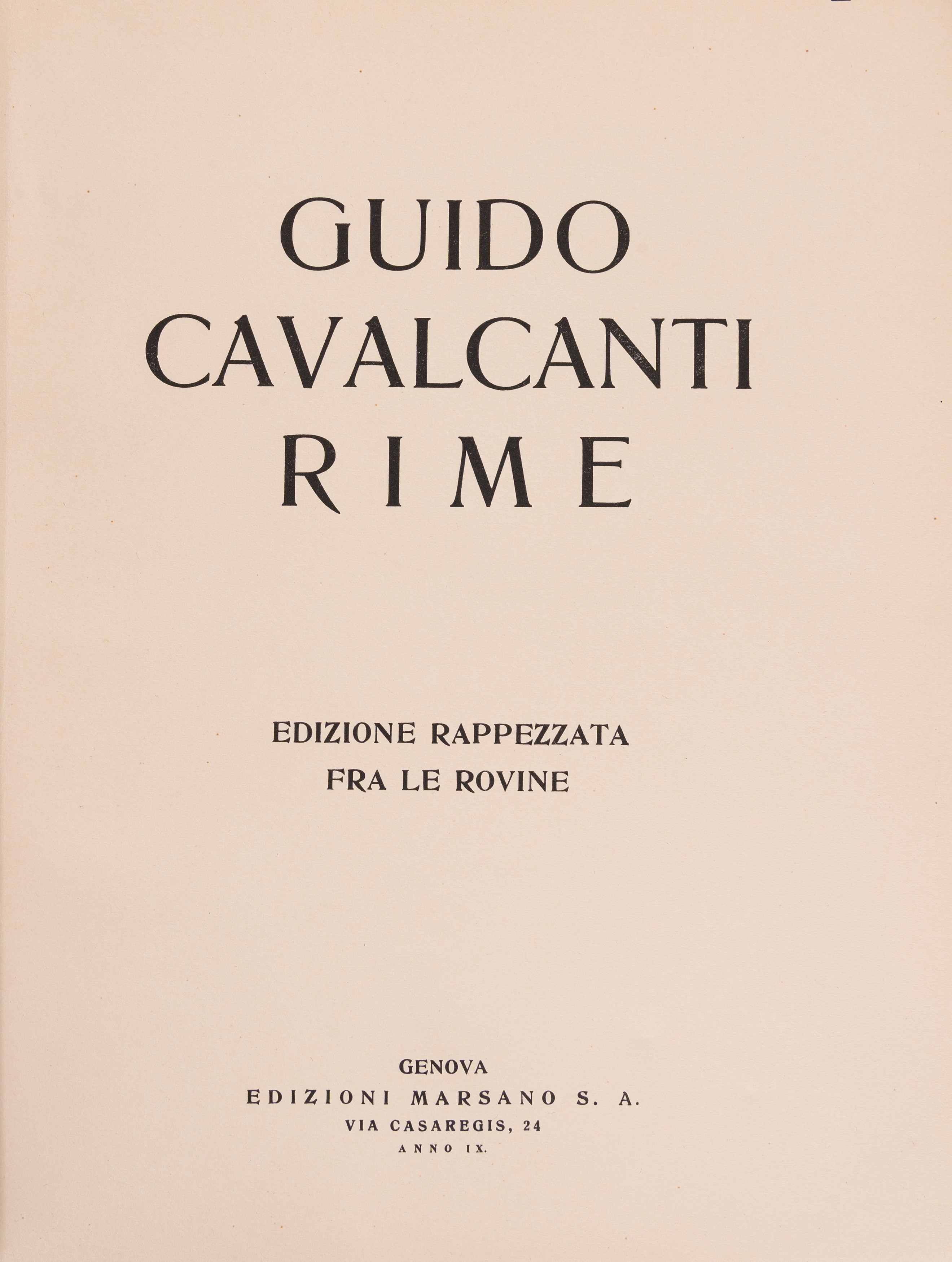 Ezra Pound - Rime di Guido Cavalcanti