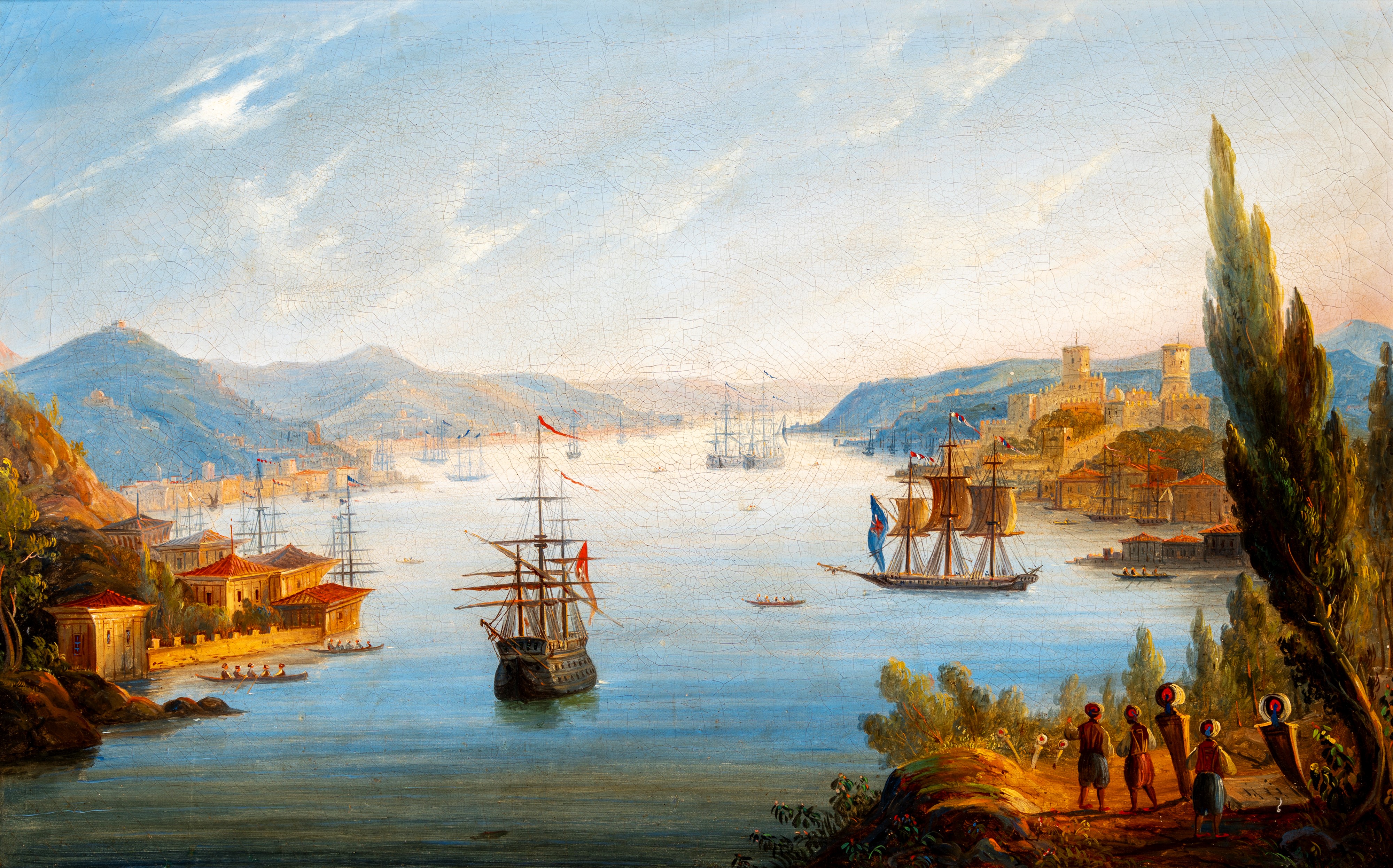 Scuola Europea, Secolo XIX - Veduta di Istanbul; Veduta del Bosforo