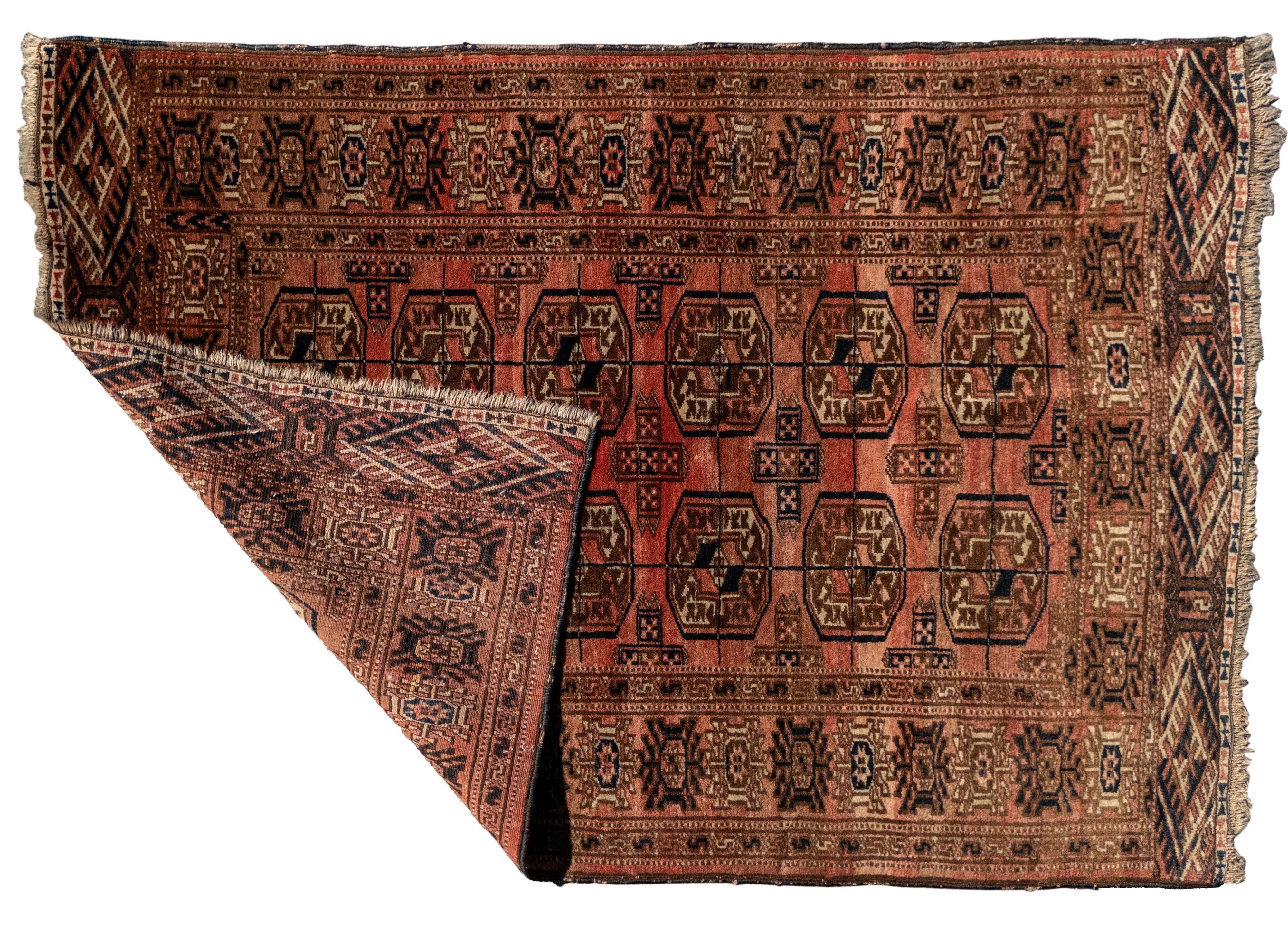 Tappeto a motivo turkmeno Tekke, fine secolo XIX-XX