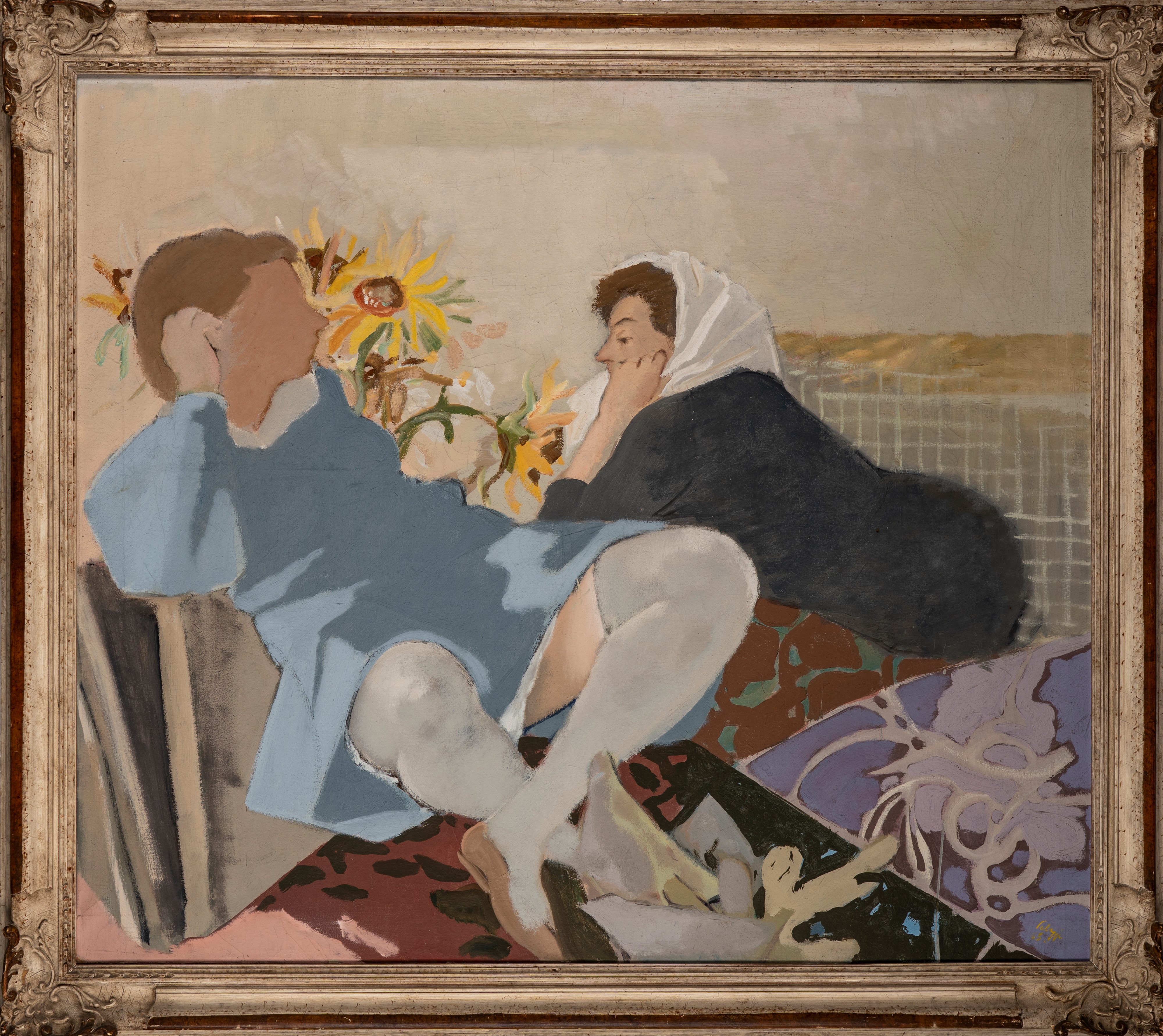 Bernardino Palazzi - Due Donne (interno con Figure)