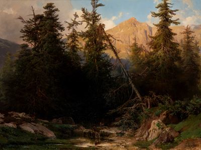 Paesaggio con Cervi Verso il Mottarone