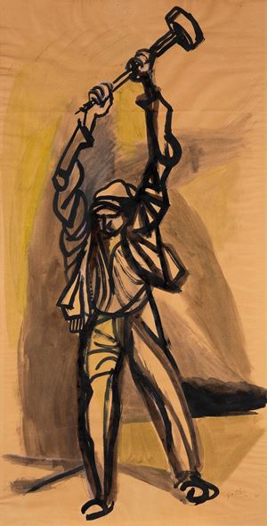 Operaio con martello