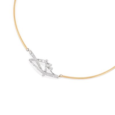 Collana in oro bicolore 18k con diamanti