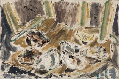 Natura morta con ostriche, olio su tela 1948