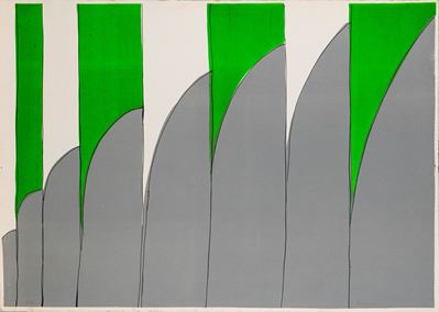 Dalla cartella Sequenze di un rapporto con il sud, litografia a colori, 1973