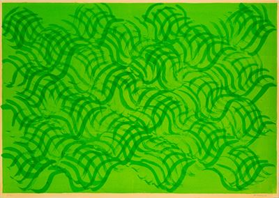 Dalla cartella Segno e colore, litografia a colori, 1972