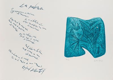 La Paloma - acquaforte acquatinta a colori, es. 34/90