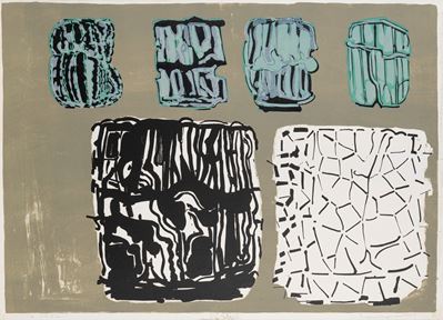 Dalla cartella Segno e colore, litografia a colori, 1972