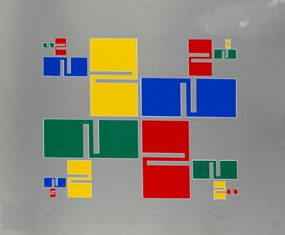 Struttura modulare n°1, serigrafia a colori, 1974