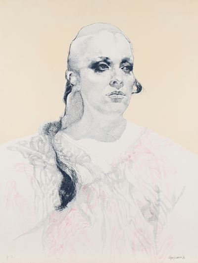 Figura di donna, litografia a colori, 1970