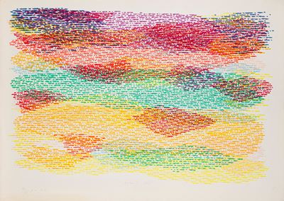 Composizione, litografia a colori, 1970