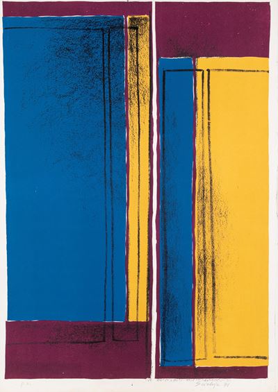 Dalla cartella Segno e colore, litografia a colori, 1971