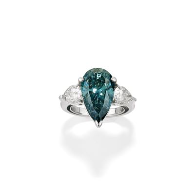 Anello con Diamante Fancy Blu