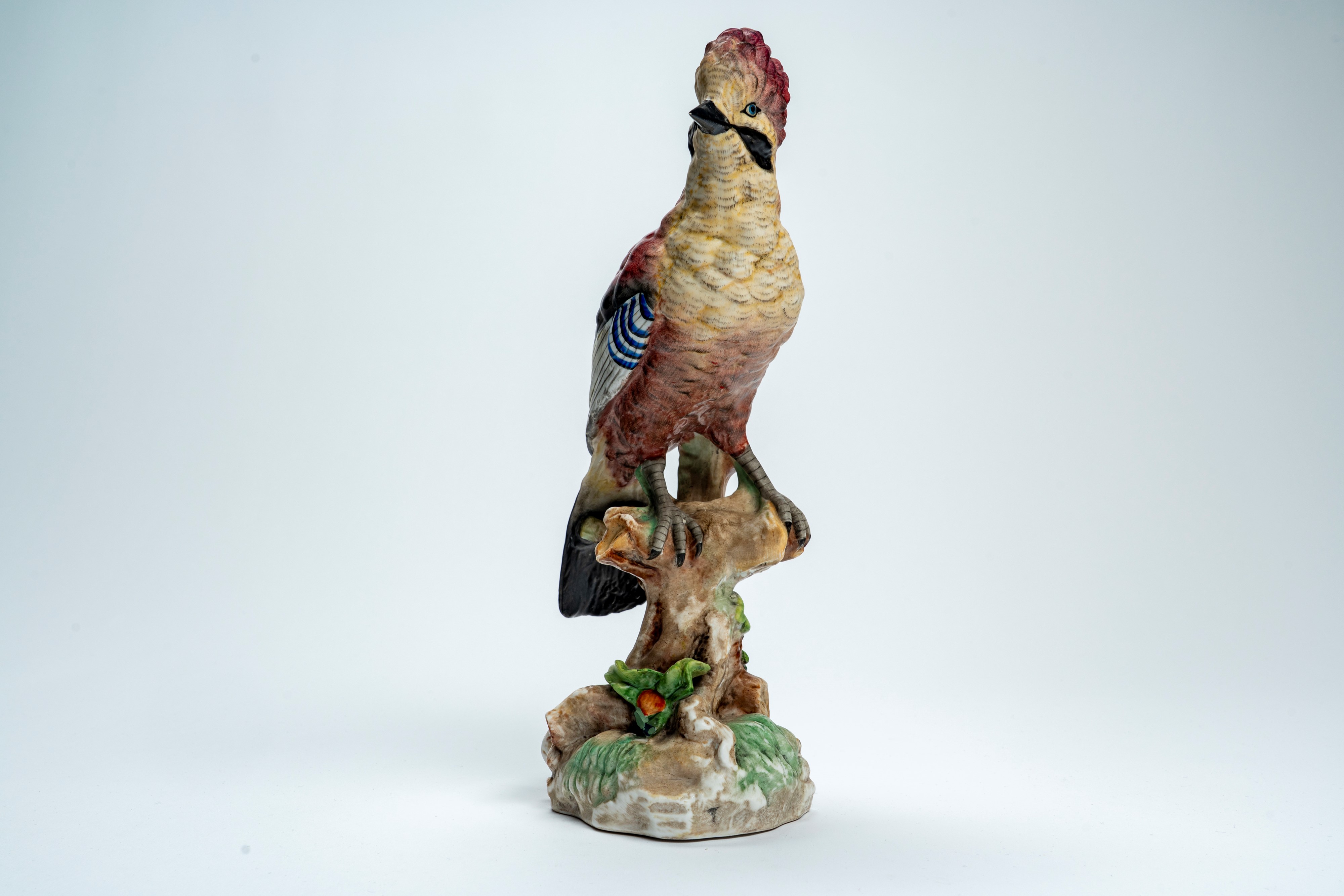 Upupa in Porcellana Policroma. Manifattura di Capodimonte, Inizio Secolo XX