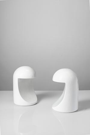 Coppia di lampade da tavolo modello 'Longobarda'