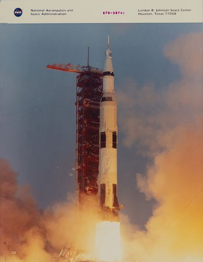 Apollo 13 Liftoff View, stampa cromogenica vintage su carta Kodak