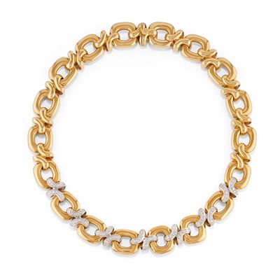 Collana in oro bicolore 18k con diamanti