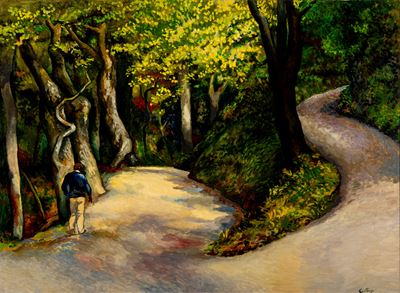 Nel Bosco di Velate, olio su tela