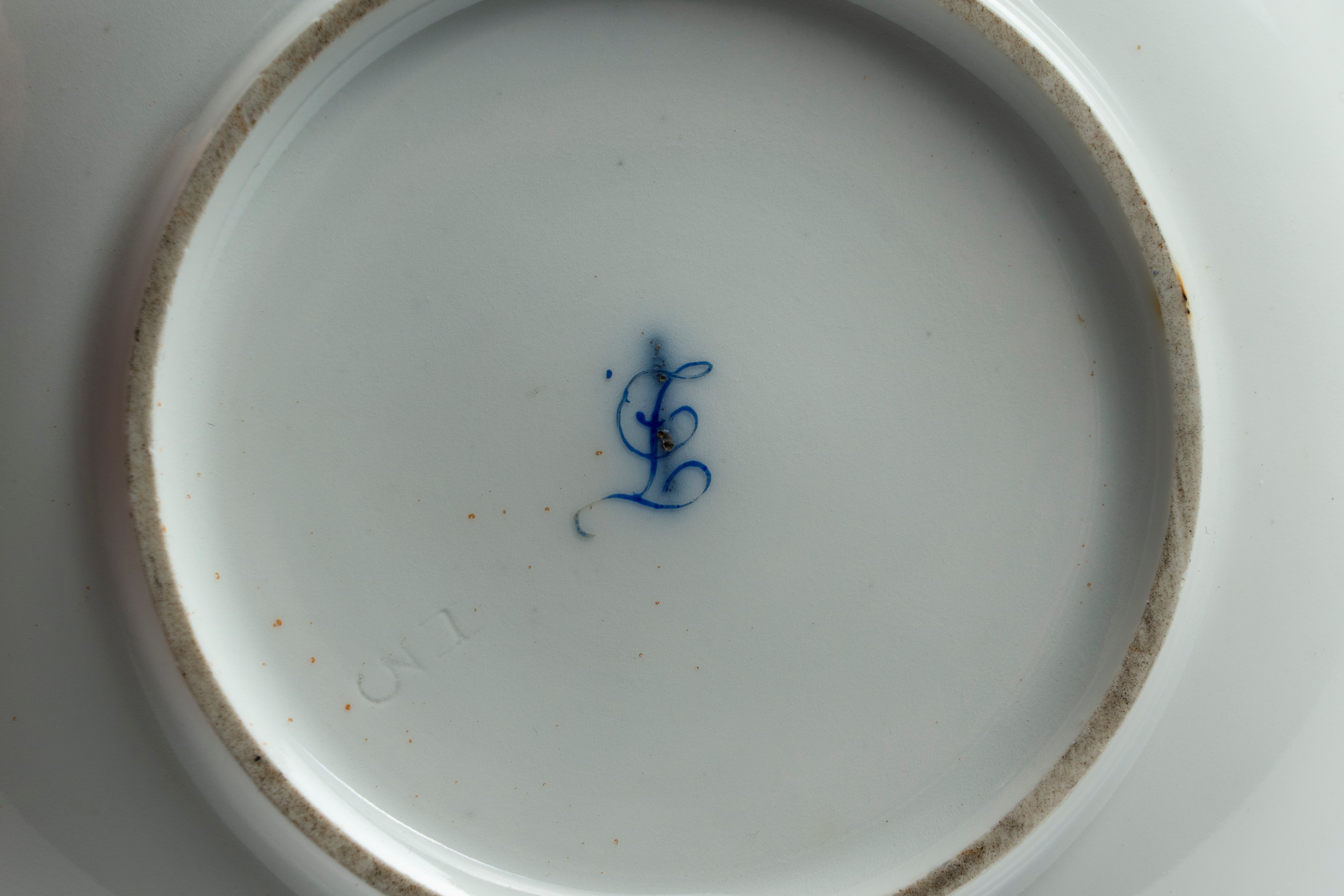 Probably Berlin, Set of Four Porcelain Cups with Saucers Decorated with 'Mazzetto' and Flowering ...