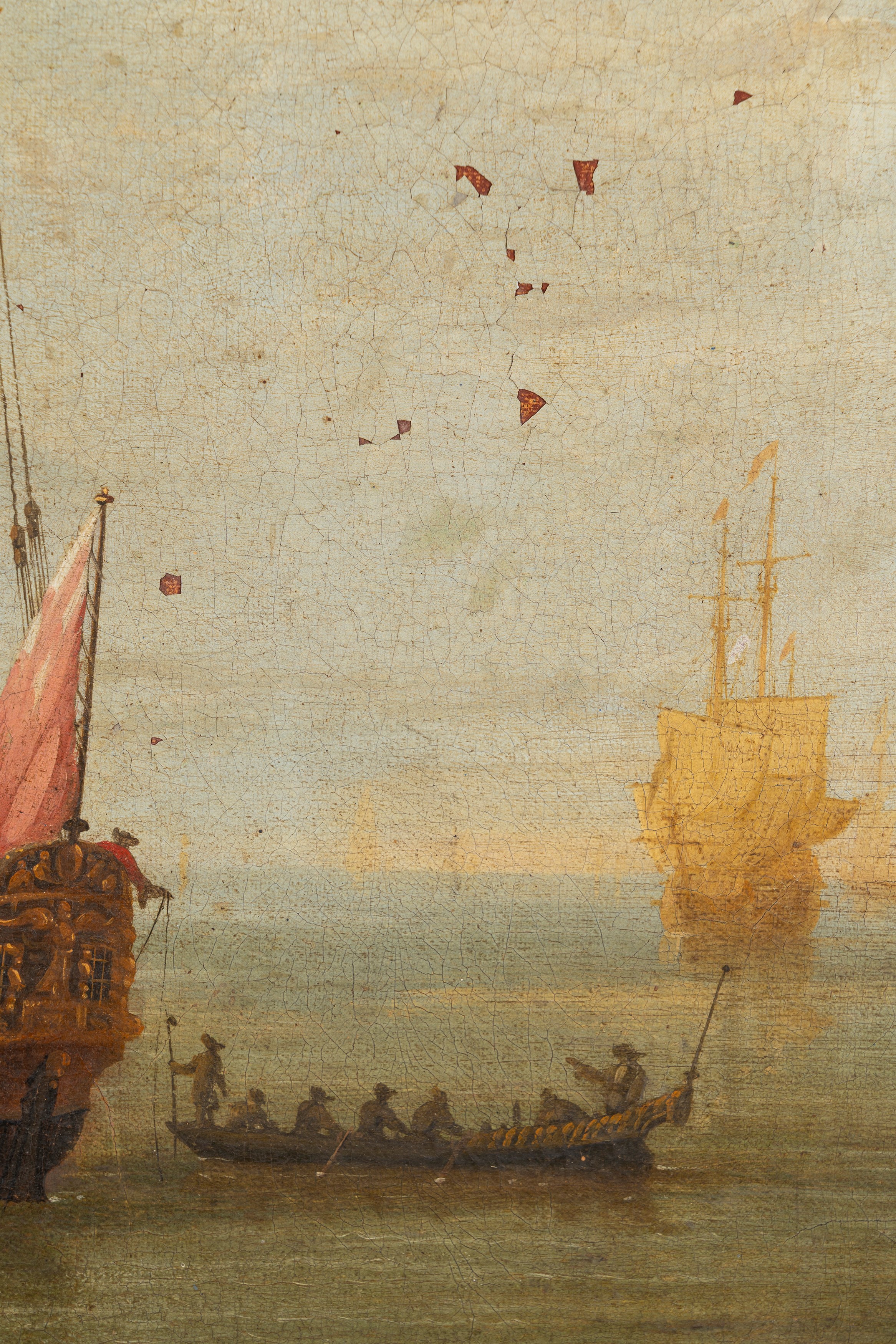 Jan Karel Donatus Van Beecq (1638-1722) - Navi da guerra inglesi, olio su tela