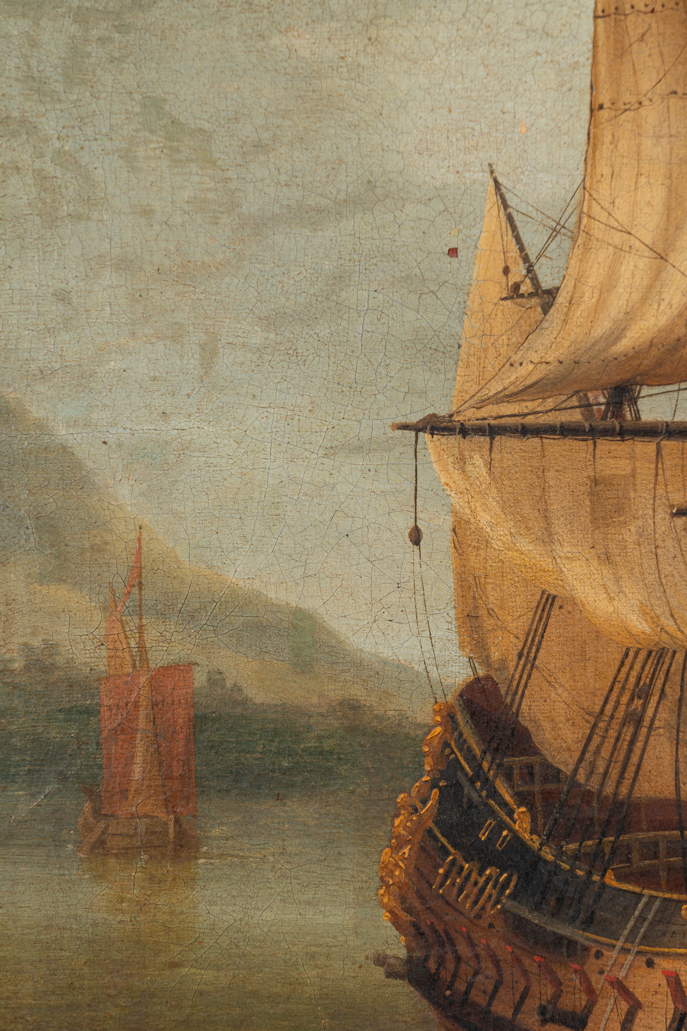 Jan Karel Donatus Van Beecq (1638-1722) - Navi da guerra inglesi, olio su tela