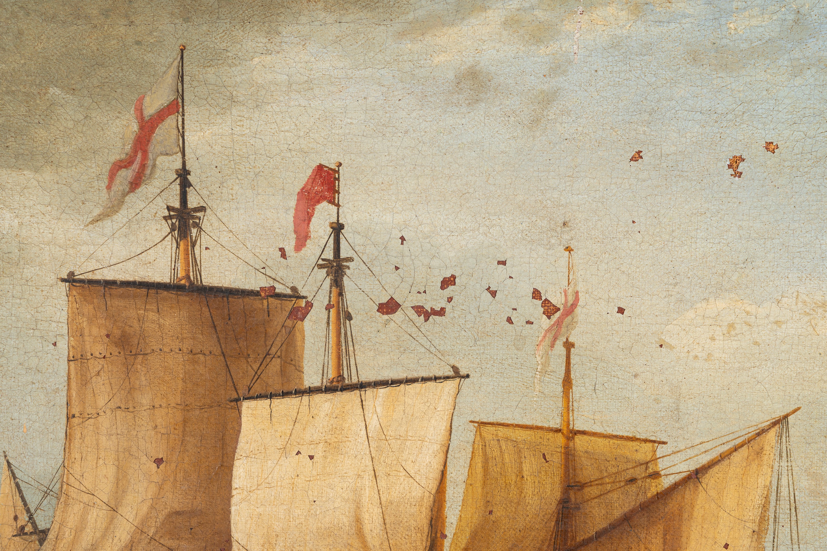 Jan Karel Donatus Van Beecq (1638-1722) - Navi da guerra inglesi, olio su tela