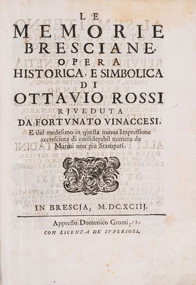Le memorie bresciane, 1693, Incisioni in rame
