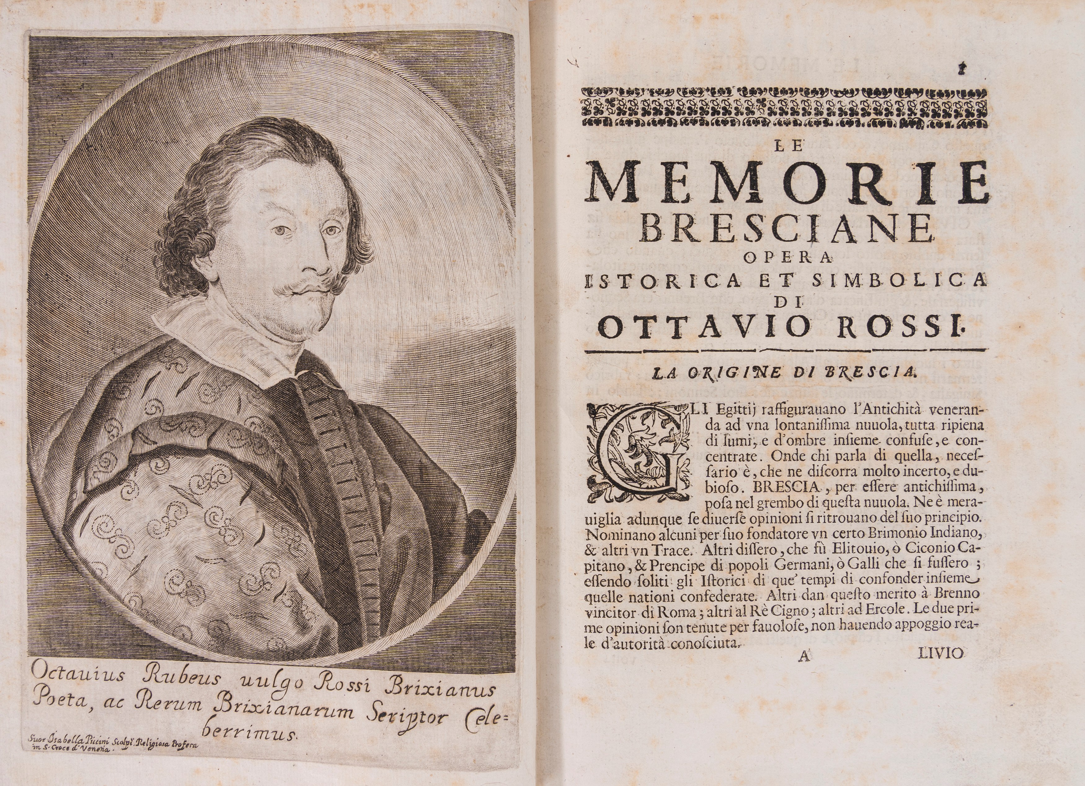Ottavio Rossi, Isabella Piccini - Le memorie bresciane, 1693, Incisioni in rame