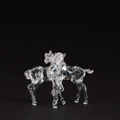 Puledri “Foals Clear” in cristallo (seria “Peacefull Countryside”), con scatola e certificato