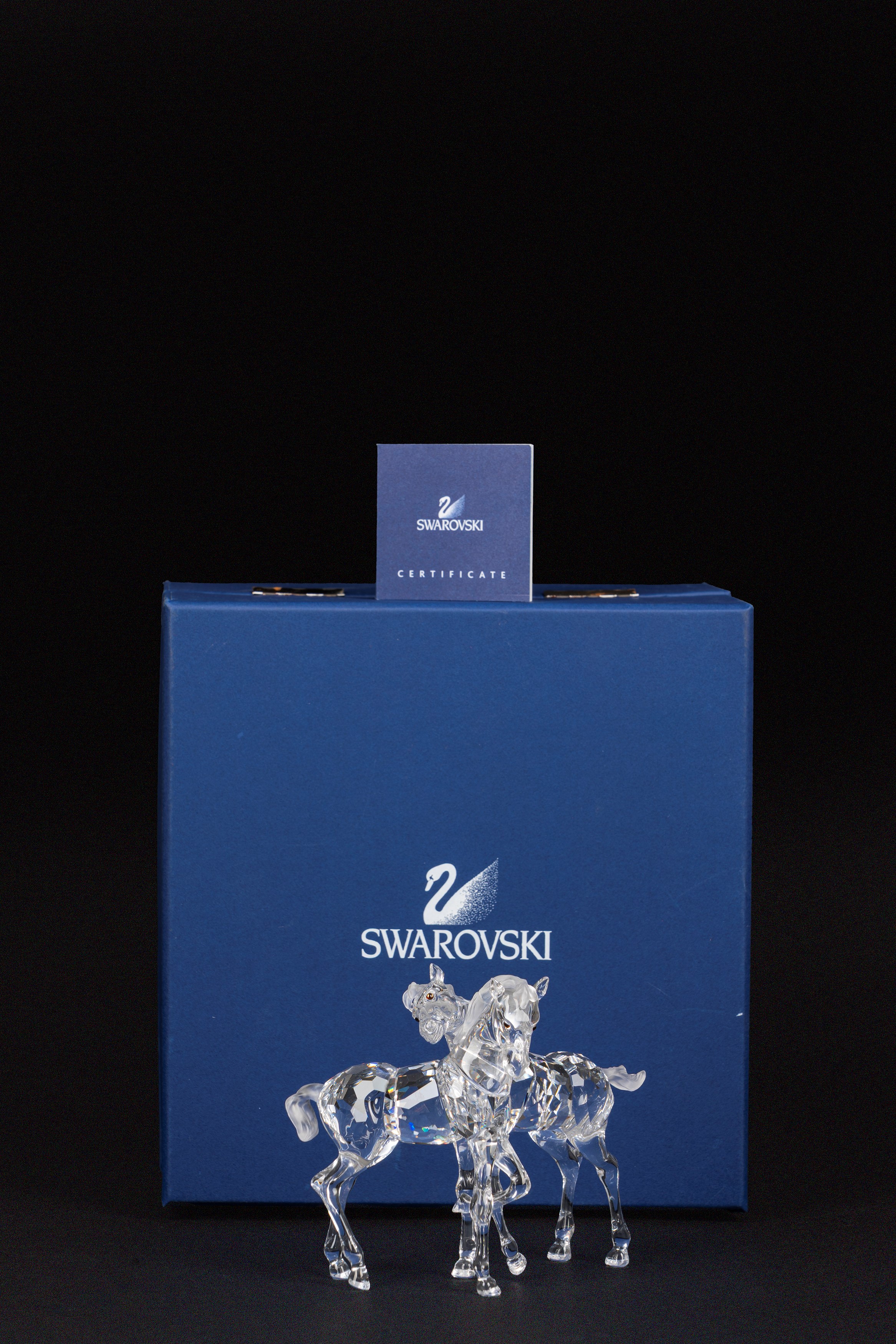 Swarovski - Puledri “Foals Clear” in cristallo (seria “Peacefull Countryside”), con scatola e cer...