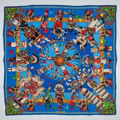 Oliver Kermit, Foulard Kachinas in seta, 1992