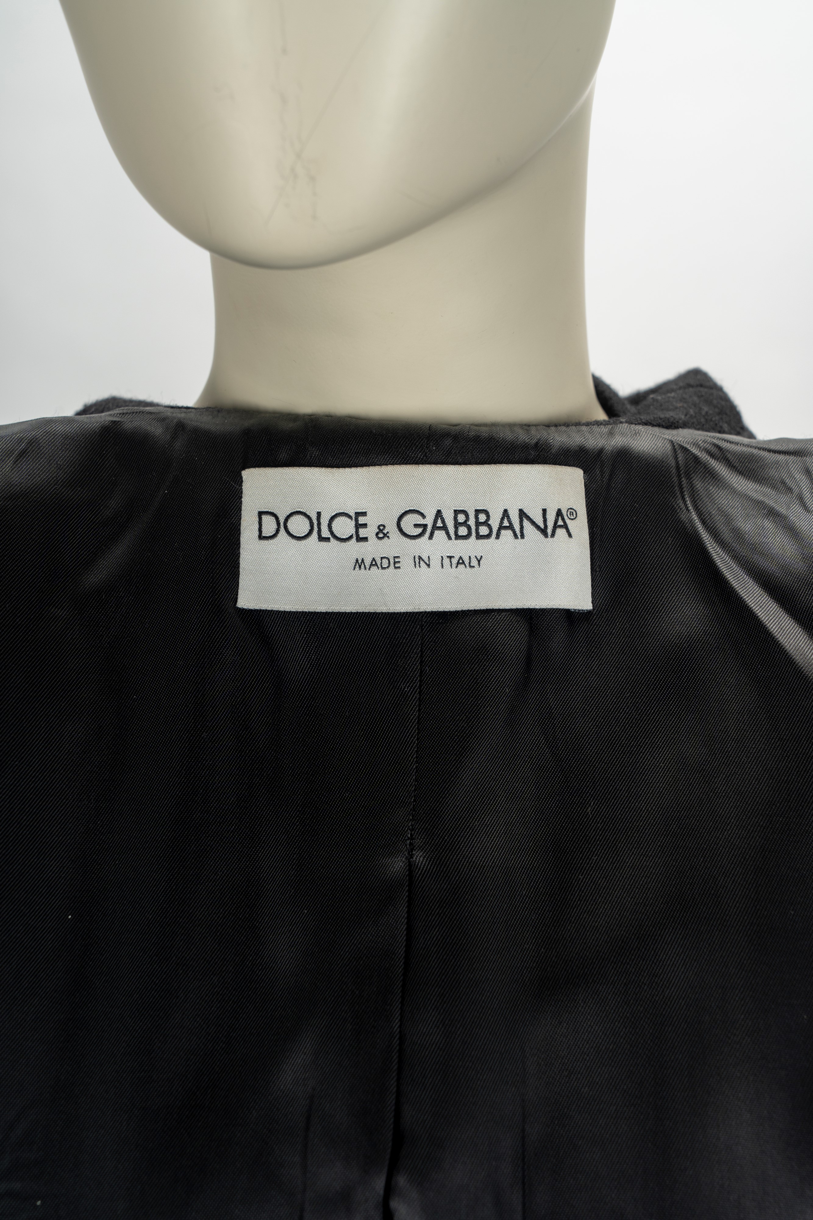 Dolce & Gabbana - Cappotto doppiopetto in lana nera