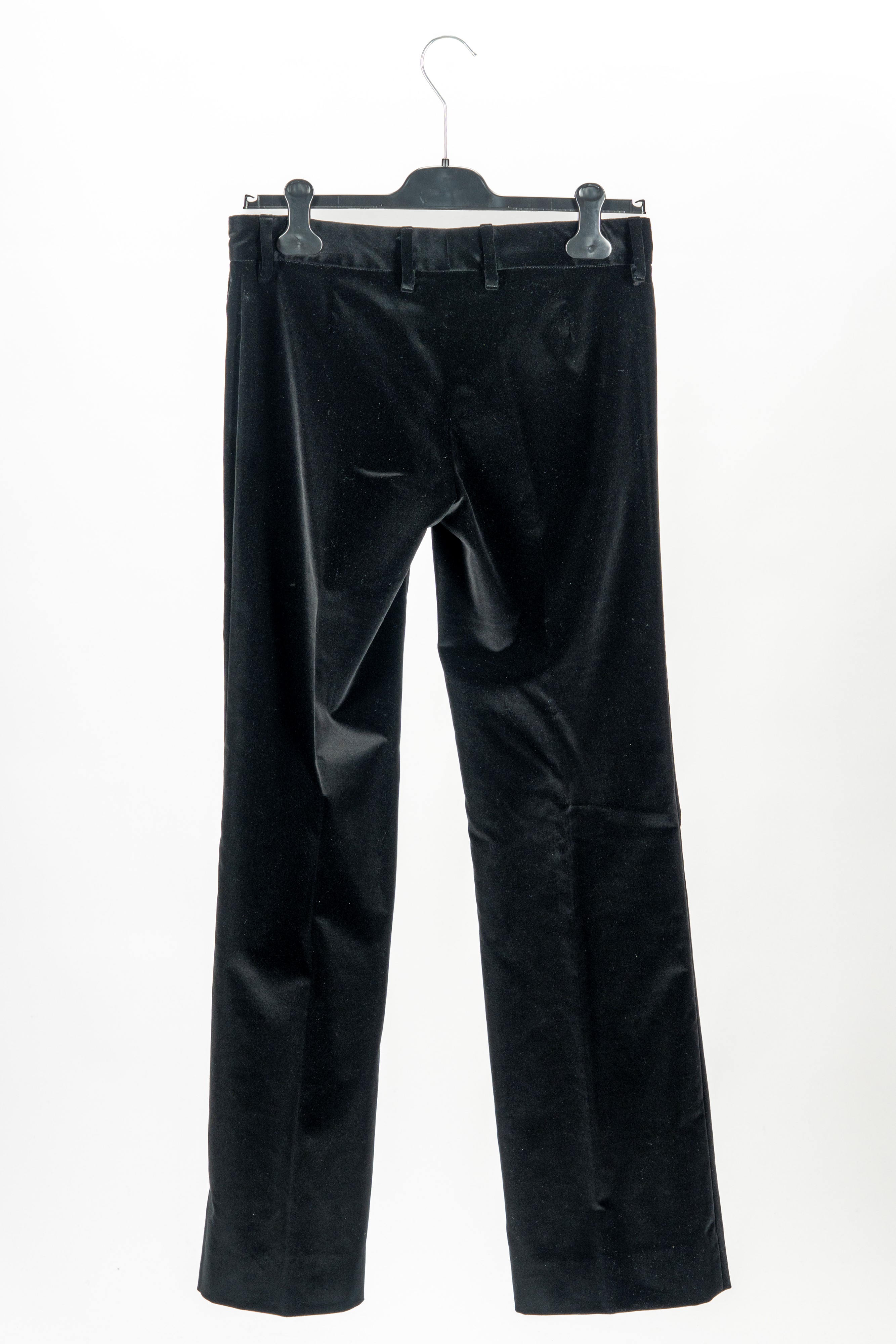 Dolce & Gabbana - Pantalone in velluto nero con bottoni dorati
