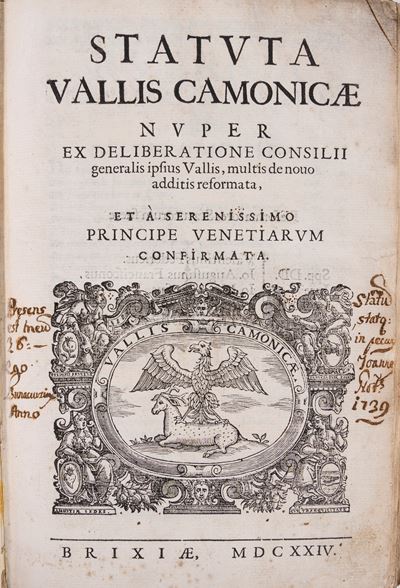 Statuta Vallis Camonicae nuper ex deliberatione consilii, 1624