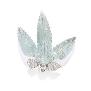 Brooch with aquamarines