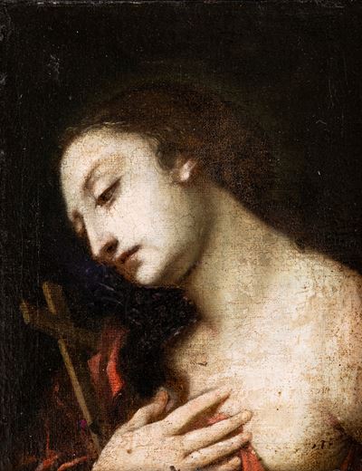 Scuola Napoletana, Maddalena penitente, olio su tela