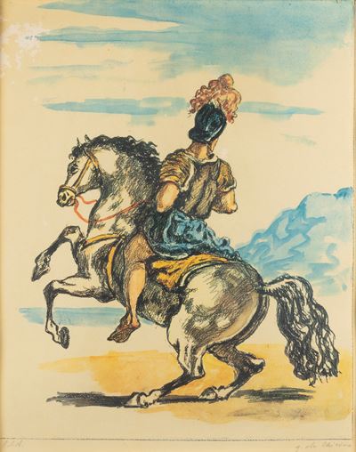 Cavaliere - fotolitografia a colori