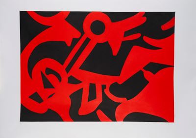 Rosso - nero, acquaforte acquatinta a colori