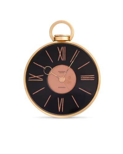 Orologio da tasca ed esposizione personalizzato per Hermès, oro 18k, anni '30