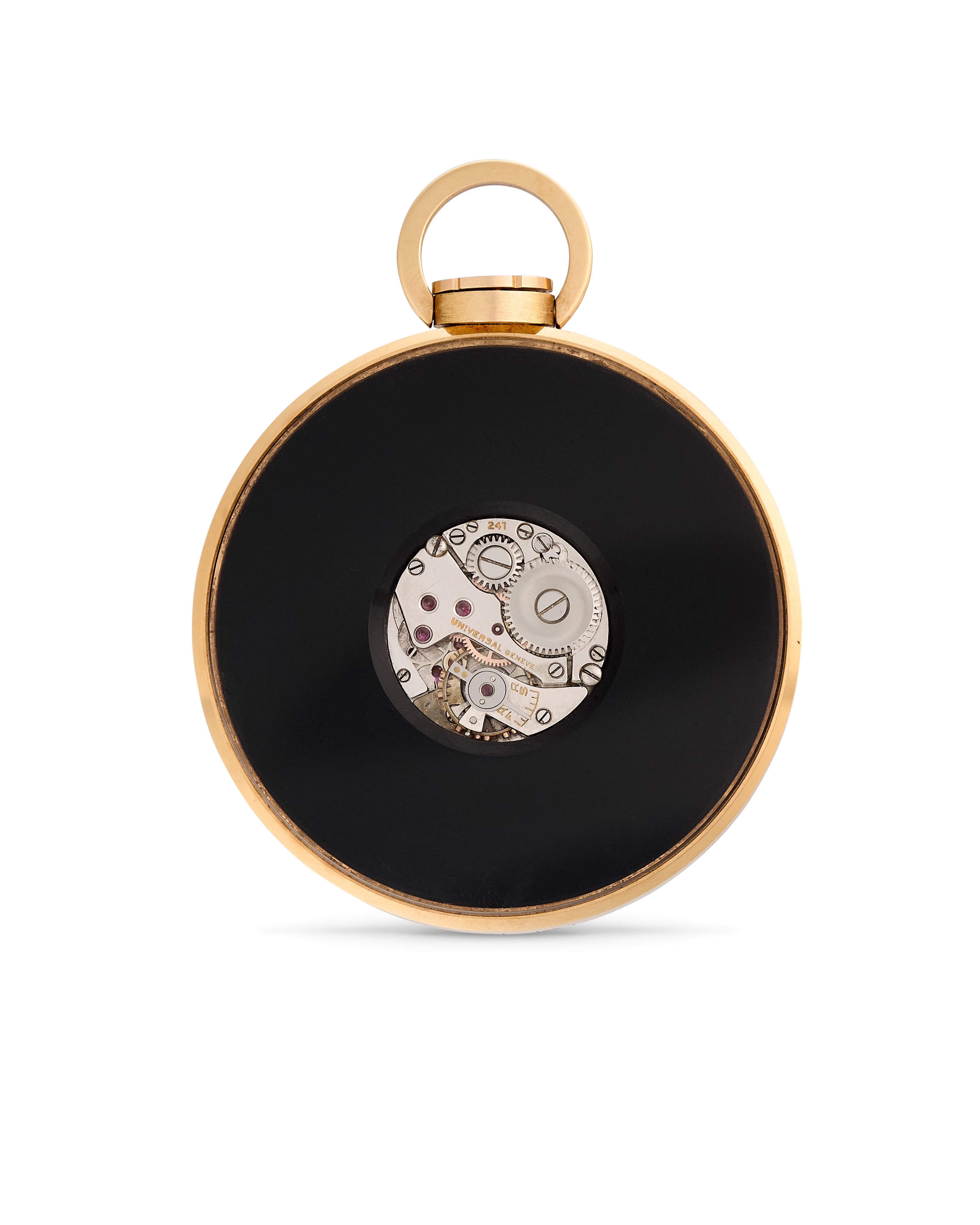 Universal Genève - Orologio da tasca ed esposizione personalizzato per Hermès, oro 18k, anni '30