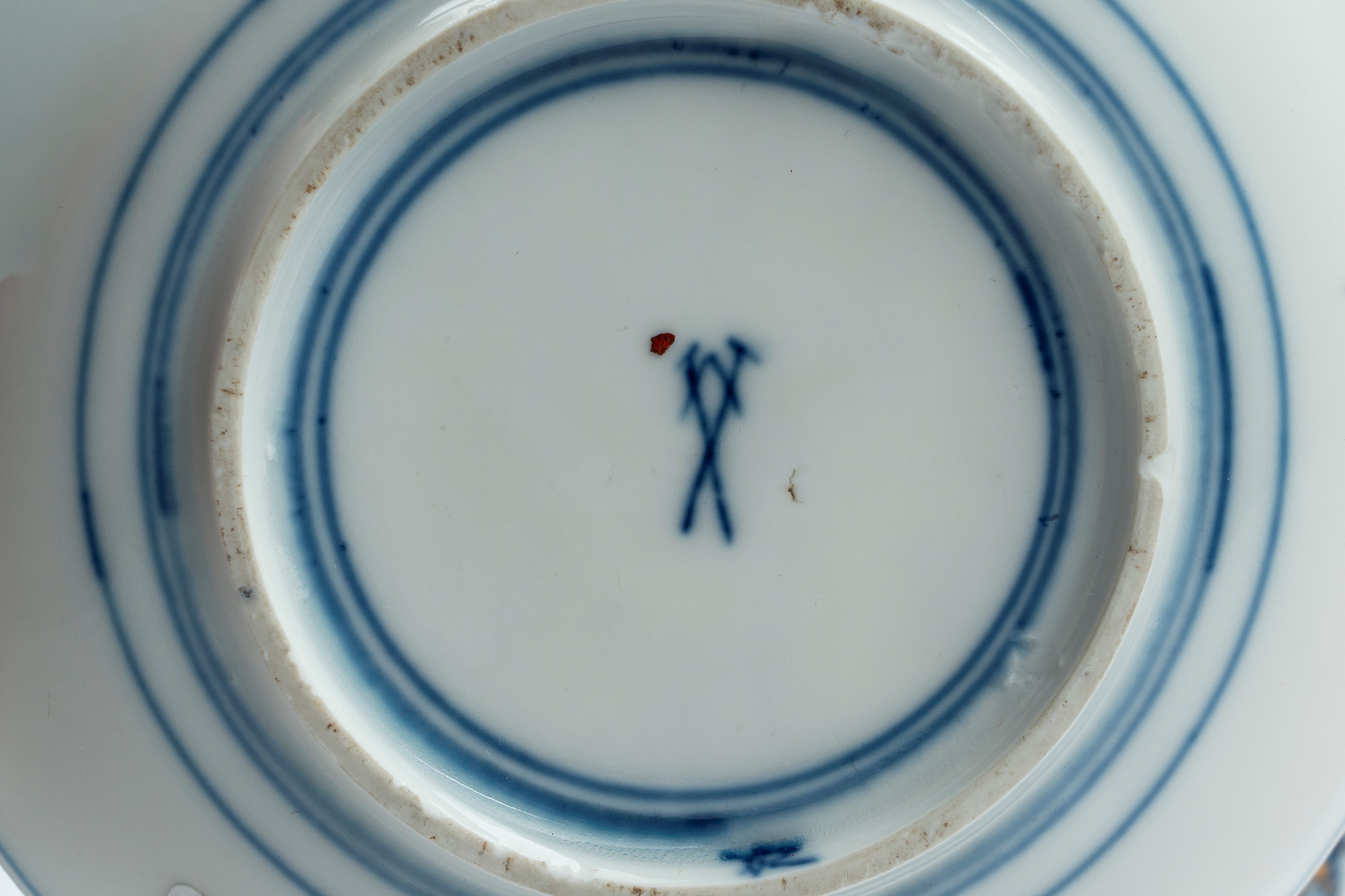 Tazzina con Piattino in Porcellana, con Decoro Monocromo in Blu Cobalto All’orientale e in Oro. M...