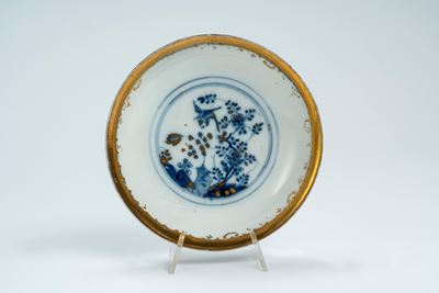 Meissen, Piattino in porcellana con decoro all’orientale in blu di cobalto e oro (sec. XVIII)