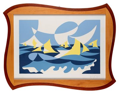 Linee forza di mare, serigrafia a colori, es. P.A. 6/7
