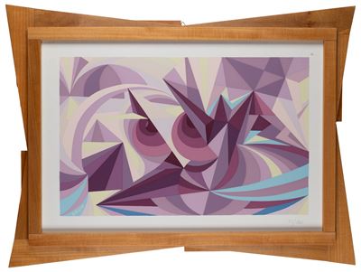 Linee Forza di Paesaggio e Sensazione di Ametista, serigrafia a colori