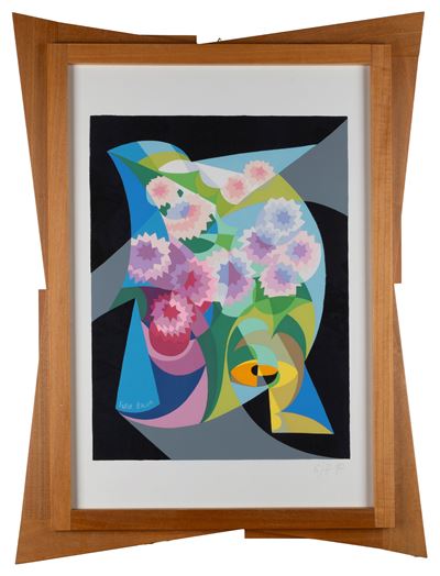 Fiore futurista, serigrafia a colori, es. P.A. 6/7
