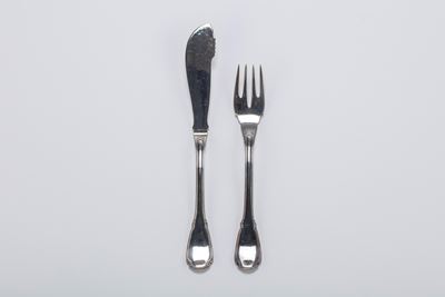 Servizio di posate da pesce, argento, Italia, metà secolo XX